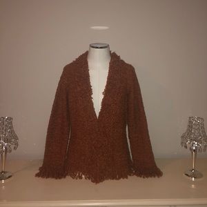 ORANGE FRINGE CARDIGAN